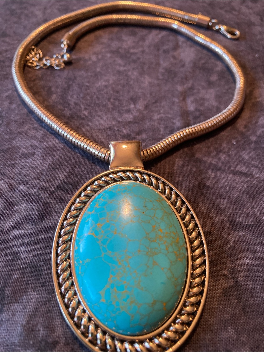 Southwestern Blue Pendant Necklace - Women Jewelry